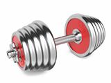 Iron Dumbbells Weight on White Background. 3d