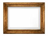 Vintage Wooden Image Frame Isolated on White.