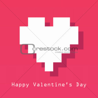 Valentines Day card with pixelated heart