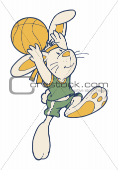 cartoon basketball rabbit