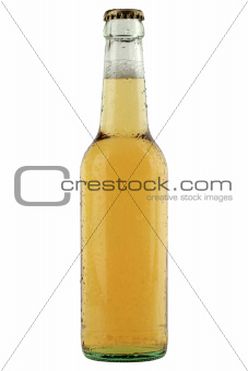 Bottle with cold beer