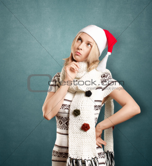 Woman Waiting For Christmas
