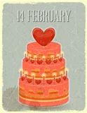 Valentines Cake on Grunge Background