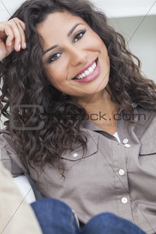 Beautiful Happy Hispanic Woman Smiling