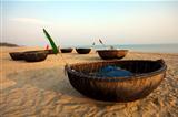 Coracles on beach, Hoi An, Vietnam