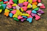 small sugar candy in the form of hearts