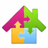 Puzzle house icon