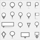 Collection of simple gray map markers