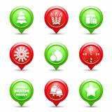 Red and green Christmas icons