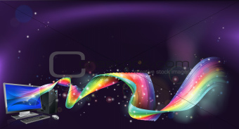 Computer rainbow background
