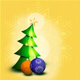 Christmas tree with two balls