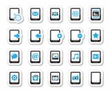 Tablet icons set - media, settings, web