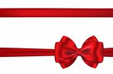 Red gift card ribbon and bow for decorations