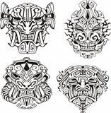 Aztec monster totem masks