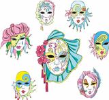 Women in Venetian carnival masks