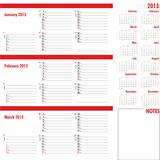 Vector planner for 2013 -Three month calendar