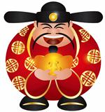 Chinese Prosperity Money God with Gold Bar