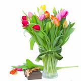  tulips with present box