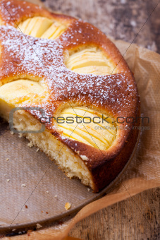 closeup of a apple cake 