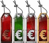 Euro Price - Grunge Tags - 4 items