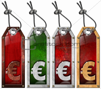 Euro Price - Grunge Tags - 4 items