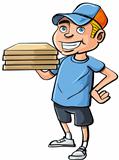 Cartoon pizza delivery boy