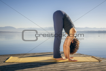 yoga woman Uttanasana