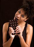 Woman eating chcolate