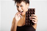 Woman eating chcolate