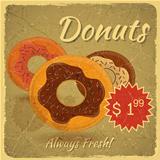 Donuts on grunge background