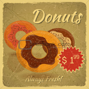 Donuts on grunge background