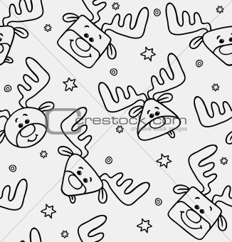 Black and white pattern with deers