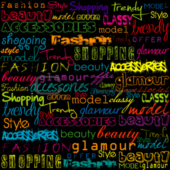 Colored typoghraphy with fashion words