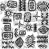 Grunge African symbols background