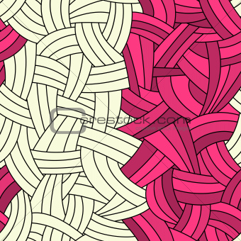 Seamless two colors hand-drawn lines background