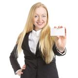 Businesswoman With Blank Card
