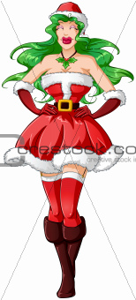 Woman Dressed In Sexy Santa Clothes For Christmas 2