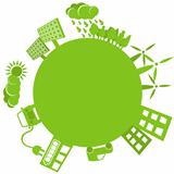 Green planet simple logo