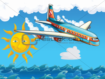 Cartoon passenger aircraft
