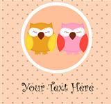 Card with sleeping owls for your design