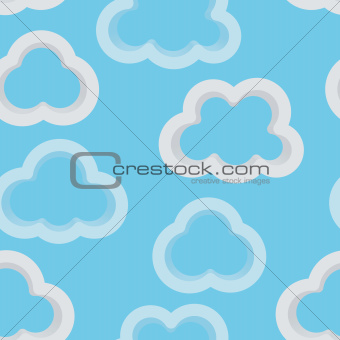 Seamless sky background with 3d clouds