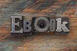 ebook word in metal type