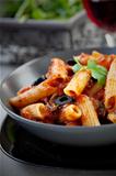 Pasta with tomato and olives