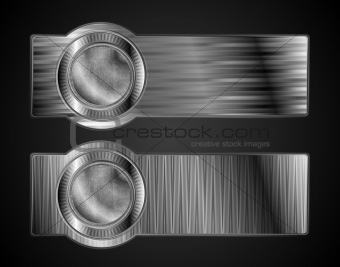 Abstract metallic banners with hi-tech style