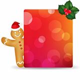 Blank Gift Tag And Holly Berry And Gingerbread Man