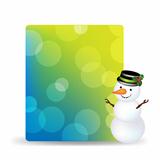 Blank Gift Tag With Snowman And With Cap