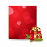 Red Blank Gift Tag And Gift Box