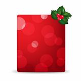 Red Blank Gift Tag And Holly Berry