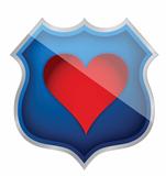 illustration of a heart symbol on a shield icon