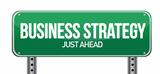 sign with an exit to "Business Strategy"